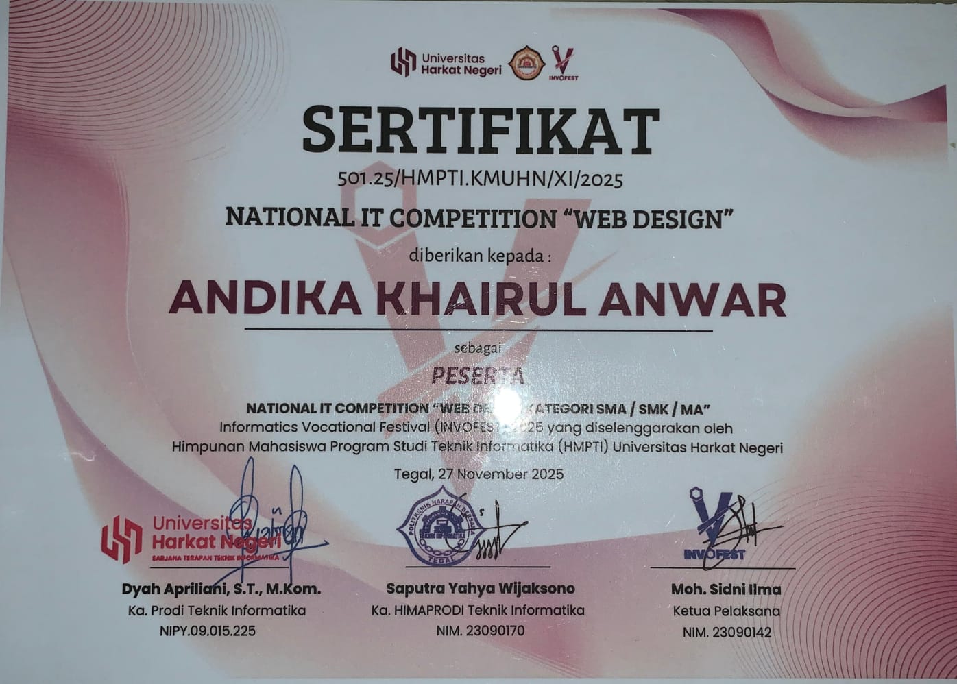 Sertifikat Web Design
